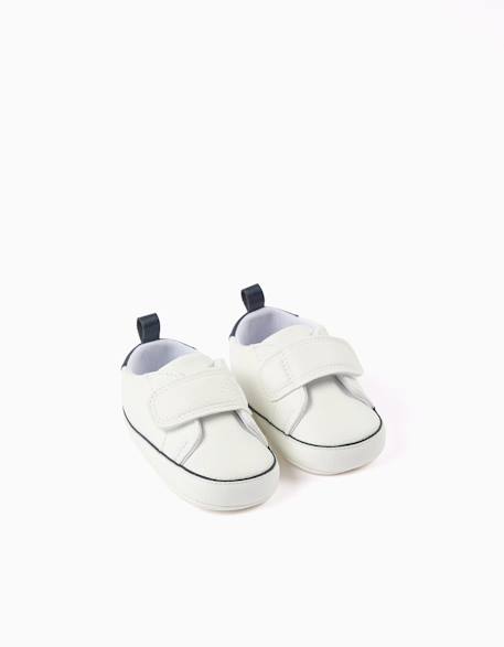 Baskets en similicuir Blanc 1 - vertbaudet enfant 