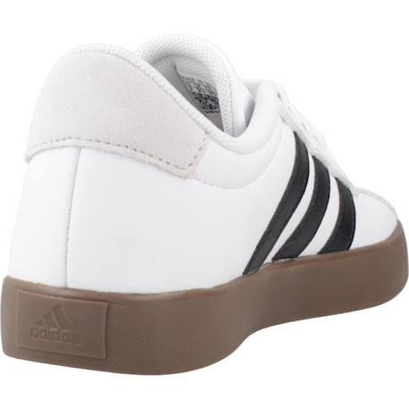 Baskets garçon en cuir à lacets court Blanc white 3 - vertbaudet enfant 