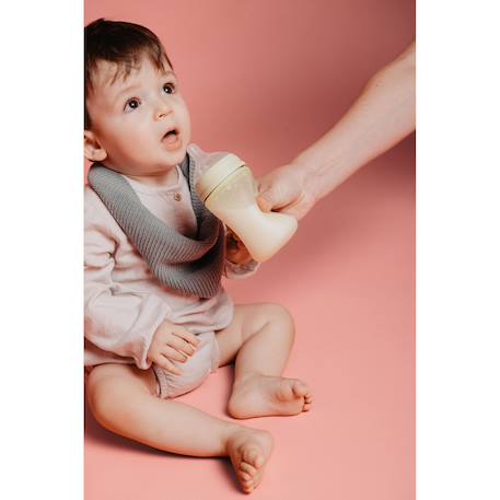 Biberon en silicone avec tétine sx pro 240 ml débit m Bleu+Neutre+Rose 8 - vertbaudet enfant 