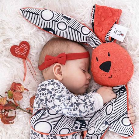 Grand doudou lapin en bambou Rouge 2 - vertbaudet enfant 