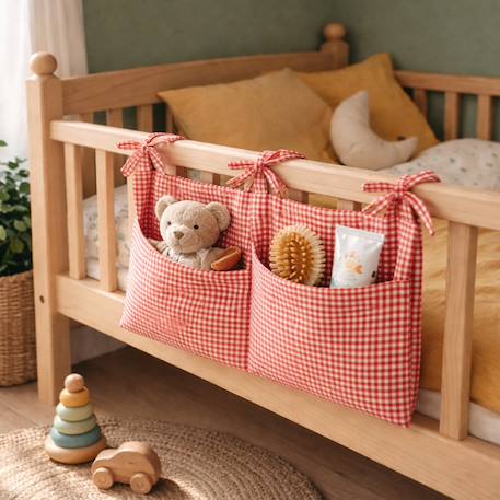 Range doudou en coton bio vichy Blanc+Fraise+Honey+Rose+Vichy 30 - vertbaudet enfant 