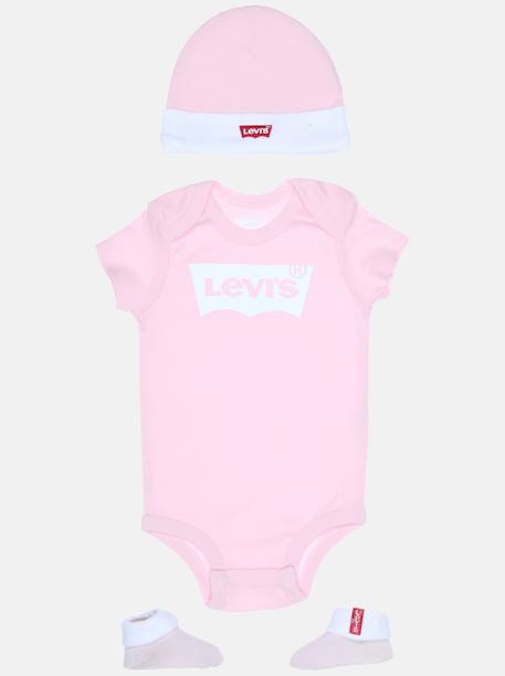 Bodies logotypé Rose / blanc 1 - vertbaudet enfant 