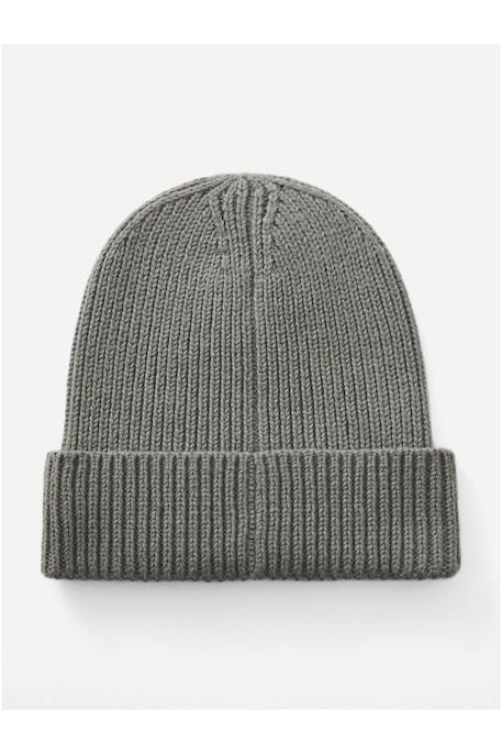 Bonnet à revers Gris moyen+Noir 2 - vertbaudet enfant 