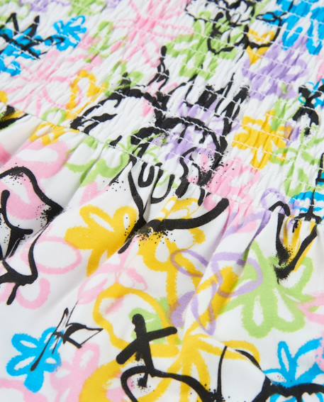 Robe fille en maille style graffiti Blanc 3 - vertbaudet enfant 
