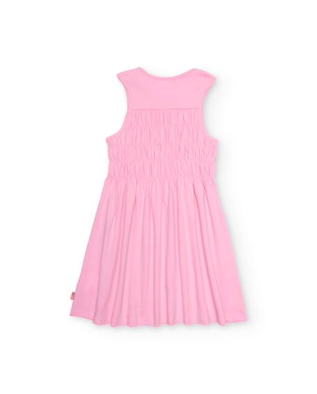 Robe fille en maille avec fronces élastiquées Rose 2 - vertbaudet enfant 