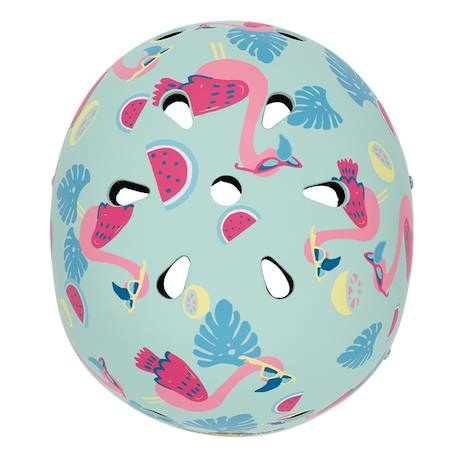 Casque velo et trottinette enfant lids flamingo Bleu/rose 6 - vertbaudet enfant 