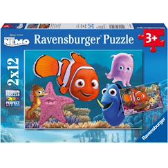 Jouet-Jeux éducatifs-Puzzles-Puzzle némo le petit fugueur 2x12 pcs