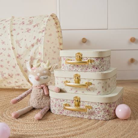 Set de 3 valises enfants vintage flowers Multicolore 3 - vertbaudet enfant 