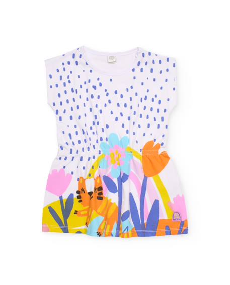 Robe pour fille en maille avec taille élastique Blanc 2 - vertbaudet enfant 