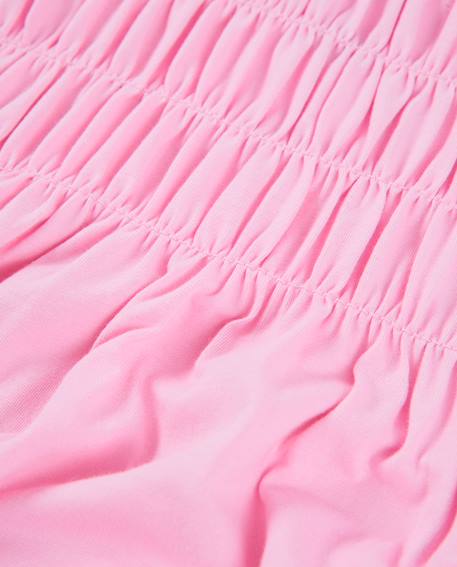 Robe fille en maille avec fronces élastiquées Rose 3 - vertbaudet enfant 