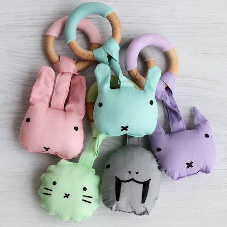 Anneau de dentition avec peluche animal Gris 4 - vertbaudet enfant 