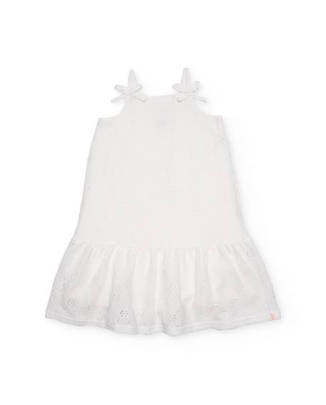 Robe fille en maille avec motifs ajourés Blanc 2 - vertbaudet enfant 