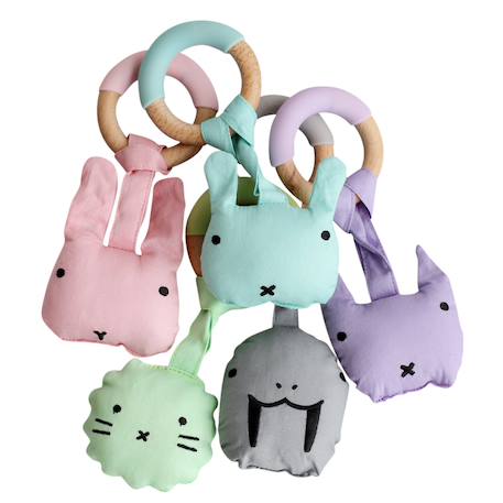 Anneau de dentition avec peluche animal Gris 5 - vertbaudet enfant 