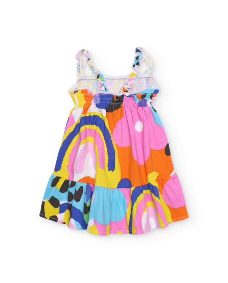 Robe pour fille en maille avec corsage froncé Blanc 2 - vertbaudet enfant 