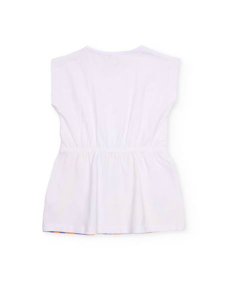 Robe pour fille en maille avec taille élastique Blanc 3 - vertbaudet enfant 