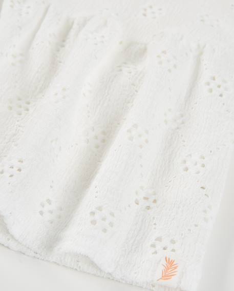 Robe fille en maille avec motifs ajourés Blanc 5 - vertbaudet enfant 