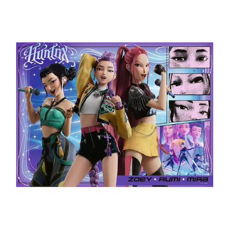 Puzzle Kpop Demon Hunters 100 pcs xxl Violet 2 - vertbaudet enfant 