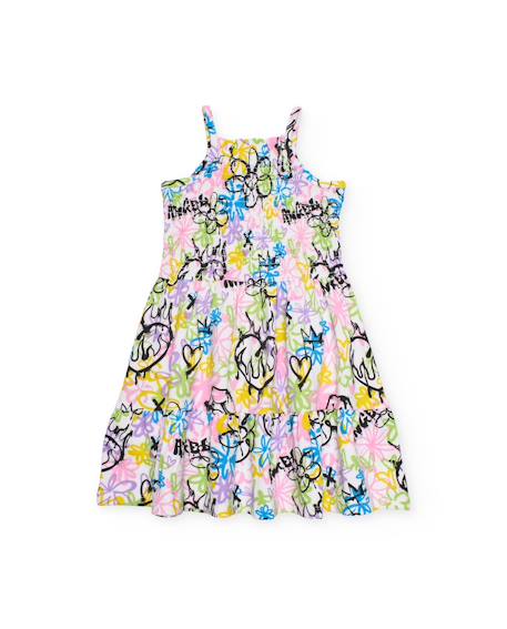 Robe fille en maille style graffiti Blanc 2 - vertbaudet enfant 