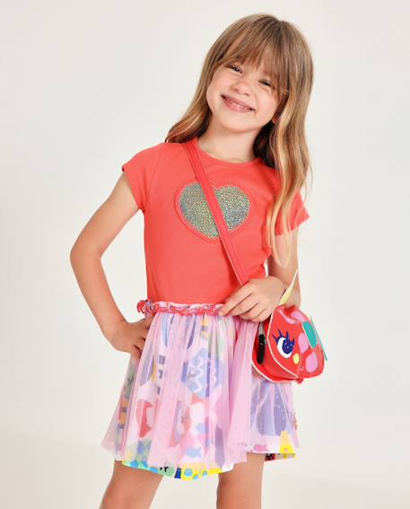Bébé-Robe en maille pour fille avec cœur en sequins
