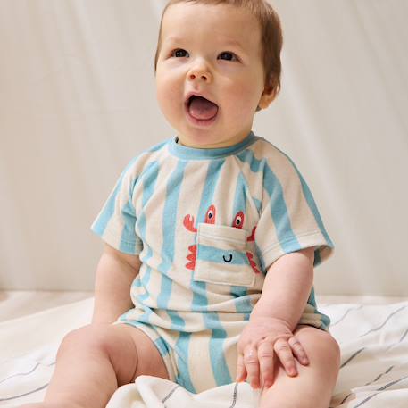 Barboteuse bébé en éponge cayo coco Bleu 6 - vertbaudet enfant 