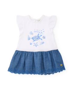 Robe pour fille en maille avec motif marin et sequins  - vertbaudet enfant