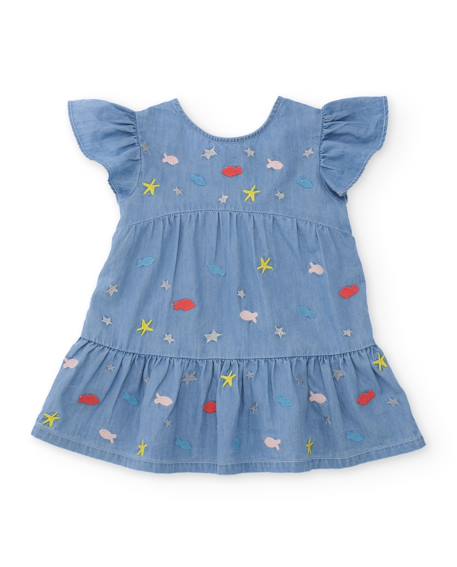 Robe pour fille en tissu en denim doux Bleu 1 - vertbaudet enfant 