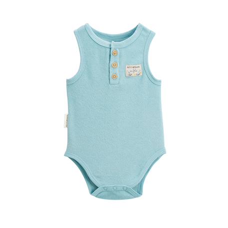 Lot de 2 bodies bébé sans manches en éponge cayo coco Bleu 4 - vertbaudet enfant 