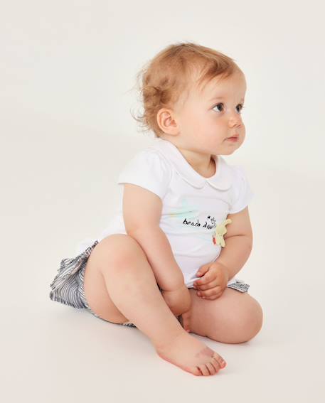 Ensemble en tricot pour bébé à rayures Blanc 1 - vertbaudet enfant 