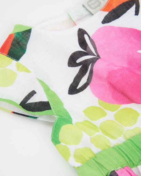 Robe fille en tissu avec motif de fruits Multicolore 3 - vertbaudet enfant 