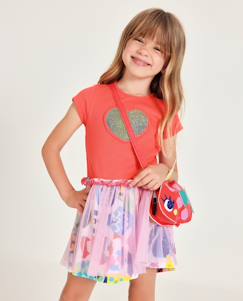 Robe en maille pour fille avec cœur en sequins  - vertbaudet enfant