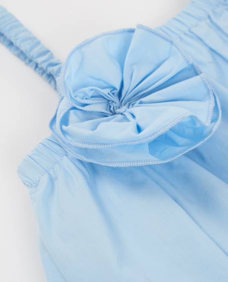Robe pour fille en toile avec ornement fleur Bleu 3 - vertbaudet enfant 