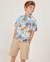 T-shirt garçon en maille avec imprimé tropical Bleu 1 - vertbaudet enfant 