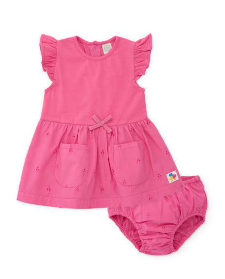 Bébé-Robe nouveau-né en tissu avec de délicates broderies