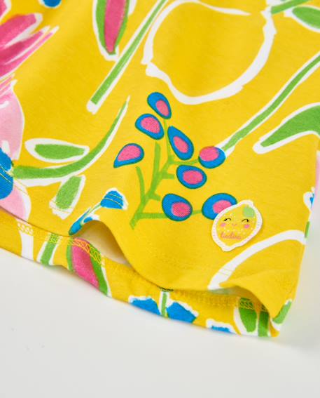 Robe fille en maille avec col pétale Jaune 3 - vertbaudet enfant 