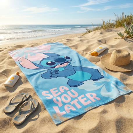 Serviette polyester lilo & stitch Bleu 2 - vertbaudet enfant 