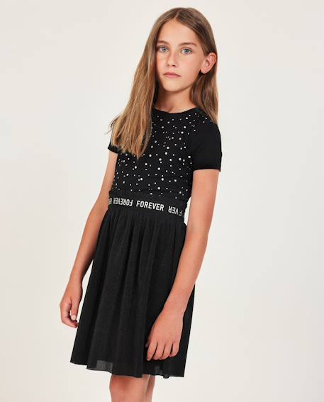 Fille-Robe fille en maille avec applications brillantes