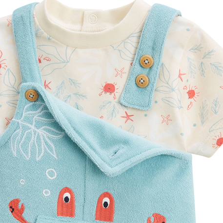 Ensemble salopette bébé en éponge et t-shirt cayo coco Bleu 4 - vertbaudet enfant 
