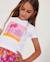 T-shirt fille en maille avec illustration de palmier Blanc 1 - vertbaudet enfant 
