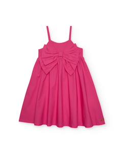 Robe fille unie avec un grand nœud  - vertbaudet enfant