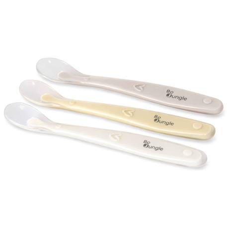 Lot de 3 cuillères bébé en silicone Beige 1 - vertbaudet enfant 