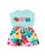 Robe fille en tricot avec fleurs brodées Bleu 1 - vertbaudet enfant 
