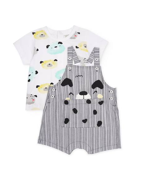 Ensemble en tricot pour bébé à rayures Gris 2 - vertbaudet enfant 