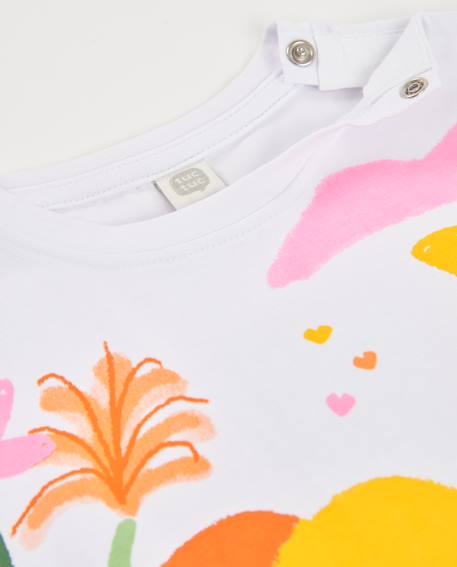 Robe fille en maille avec taille froncée Blanc 3 - vertbaudet enfant 