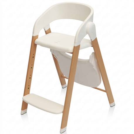 Chaise haute évolutive bébé en bois grow with me Blanc+Gris 6 - vertbaudet enfant 