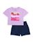 Ensemble fille en maille avec graphique tropical Violet 1 - vertbaudet enfant 