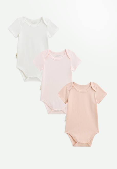 Lot de 3 bodies bébé manches courtes louison Rose 1 - vertbaudet enfant 