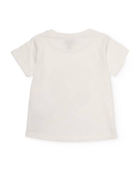 T-shirt fille en maille avec imprimé doré Blanc 3 - vertbaudet enfant 