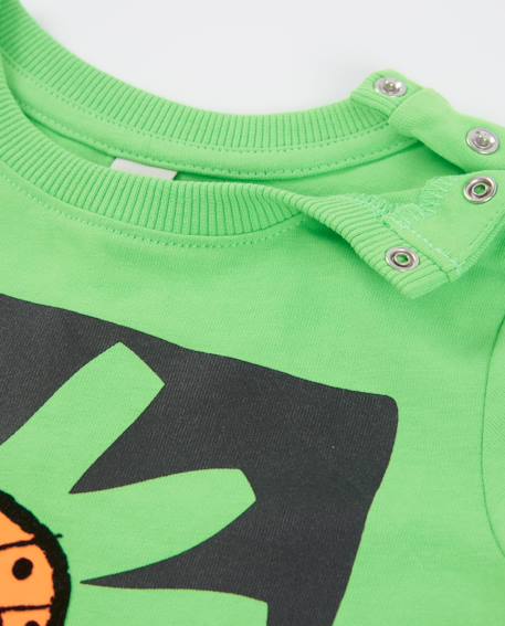 T-shirt garçon en maille avec fermeture à l’épaule Vert 4 - vertbaudet enfant 