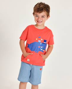 Garçon-T-shirt, polo, sous-pull-T-shirt-T-shirt garçon en maille avec imprimé baleine