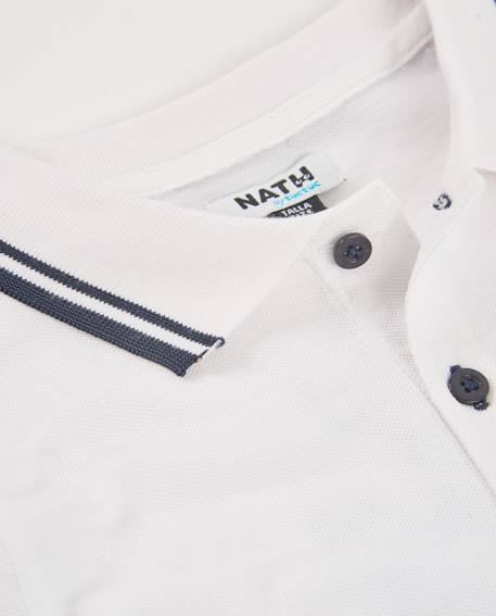 Polo garçon en maille avec liserés contrastés Blanc 5 - vertbaudet enfant 